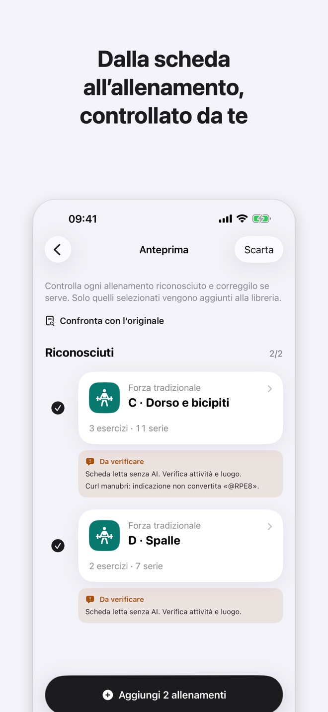 L’anteprima degli allenamenti riconosciuti